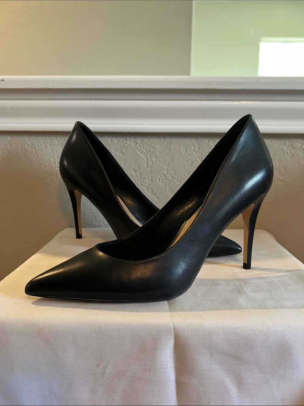 Aldo Black Pointed Leather Pumps